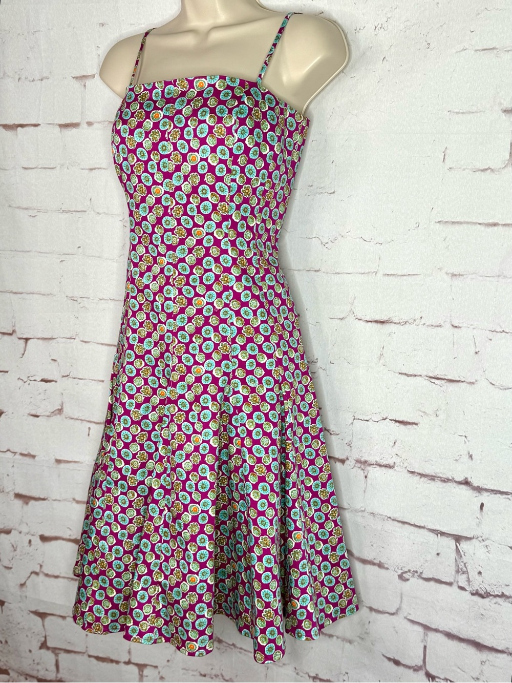 NINE WEST Size 6 Fit and Flare Adjustable Spaghetti Strap Sleeveless Print Dress - Picture 14 of 14